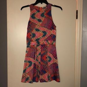 Geometric and Floral Print Dress